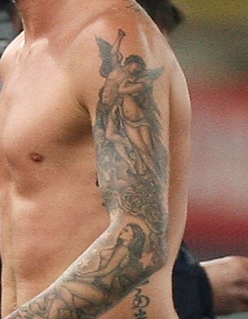 David Beckham right arm sleeve tattoo at 155 PM 0 comments