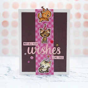 Sunny Studio Stamps: Purrfect Birthday Heartfelt Wishes Pink Brown Birthday Card by Lexa Levana