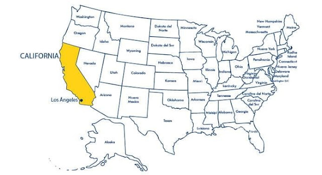 Mapa de estados unidos donde se ubica california #mapa #eeuu #california