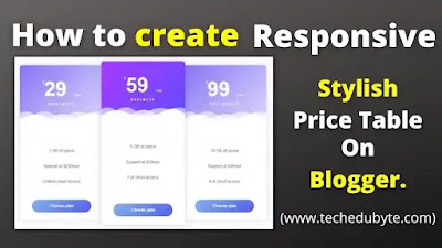 How to create a responsive Price Table on blogger site