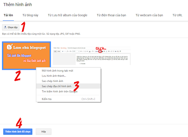 Tải ảnh lên blogspot
