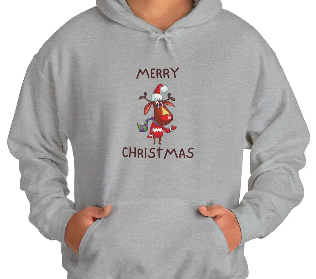 Unisex Two Legged Animal Celebrates Merry Christmas Heavy Blend™ Hooded Sweatshirt