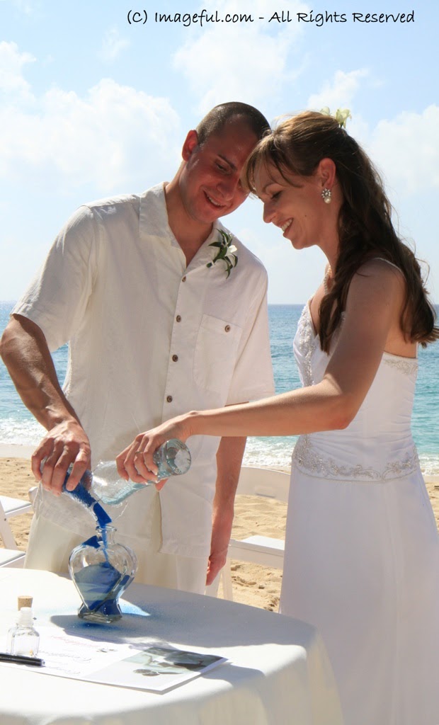 The Unity Sand Ceremony performed after the wedding vows but before the 