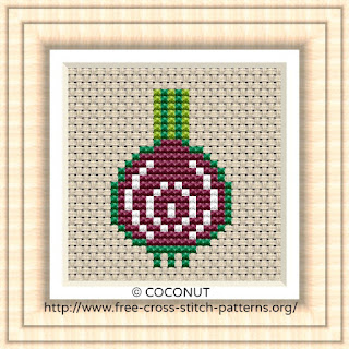 Onion, Free and easy printable cross stitch pattern