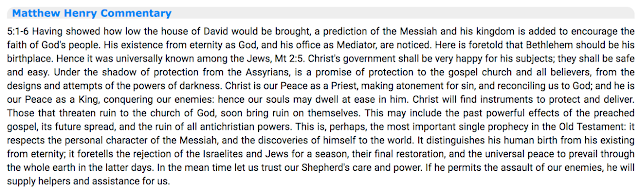 Micah 5:2 Matthew Henry Commentary.