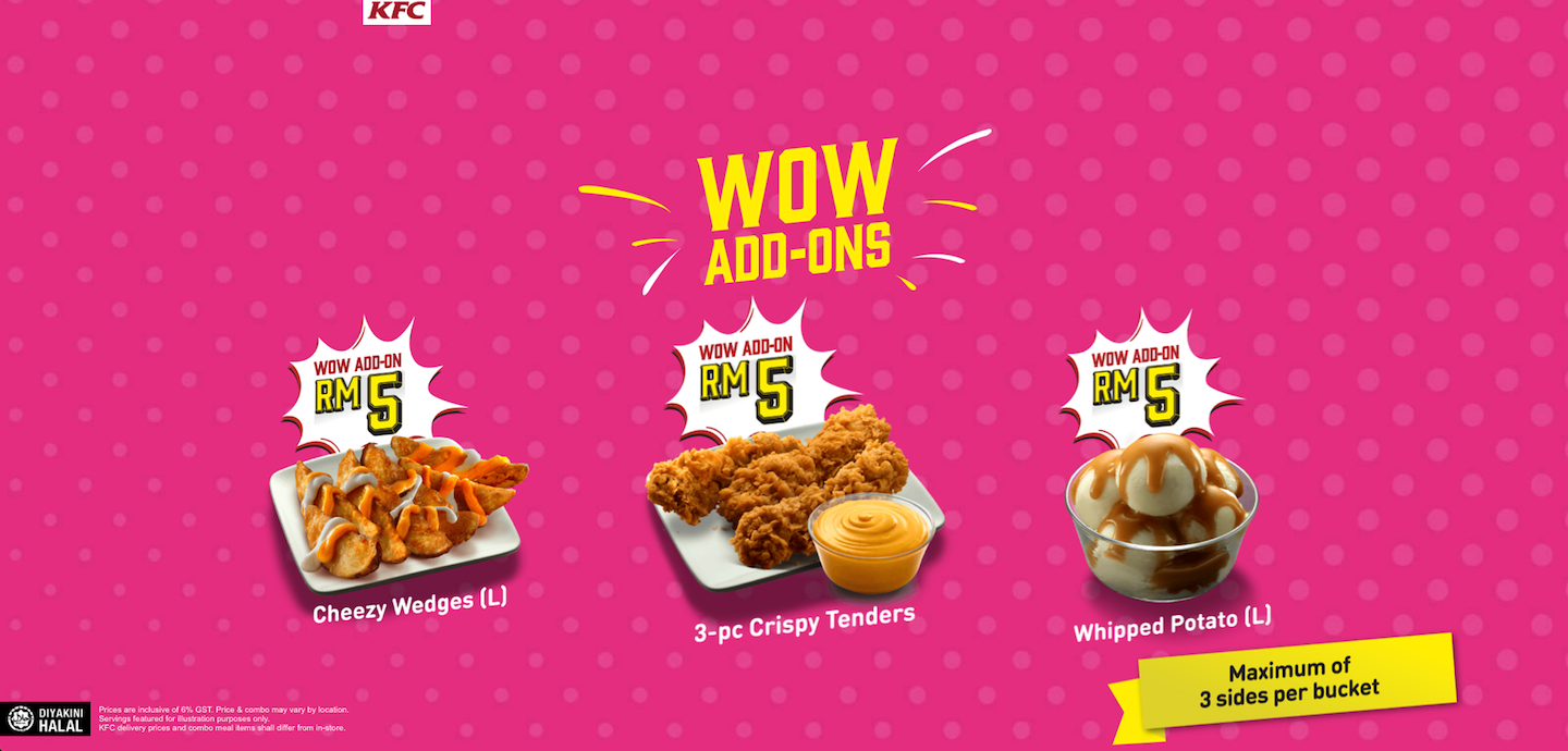 Harga WOW Bucket KFC - Senarai Harga Makanan di Malaysia