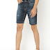 FIRST CLASS Distressed Denim Slim Shorts