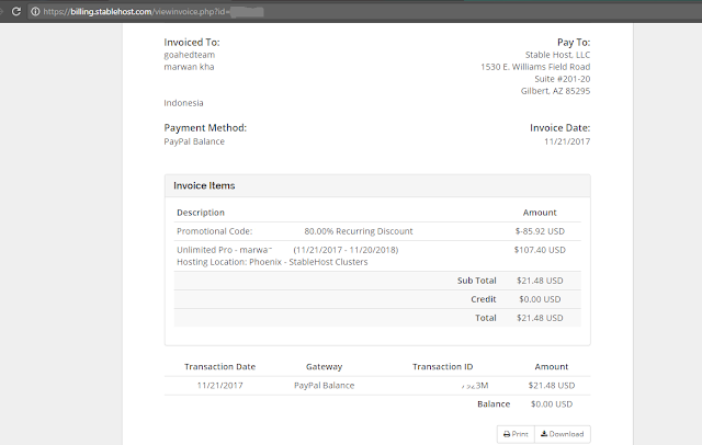 Promo Hosting November 2017 [StableHost Diskon 80% ]