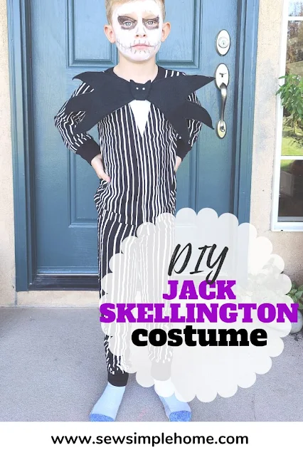 Make your own diy jack skellington costume for Halloween.