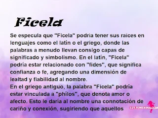 significado del nombre Ficela