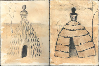 Erin Curry- sketchbook page African housedress