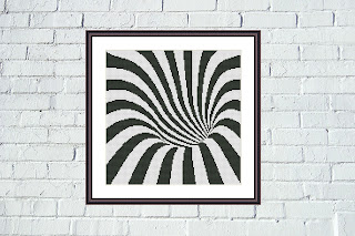 Black and white stripes cross stitch pattern Geometric embroidery design  - Tango Stitch