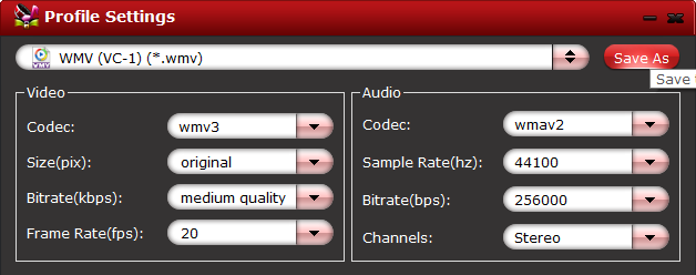 Windows Movie Maker Video Settings