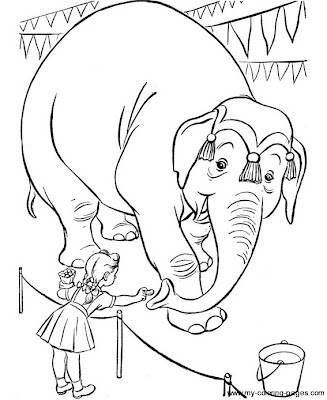 Circus Elephant Coloring Pages
