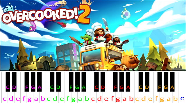 Menu / Title Screen (Overcooked 2) Piano / Keyboard Easy Letter Notes for Beginners