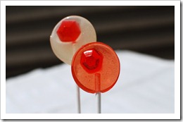 coconut-ginger and peach-ginger lollipops