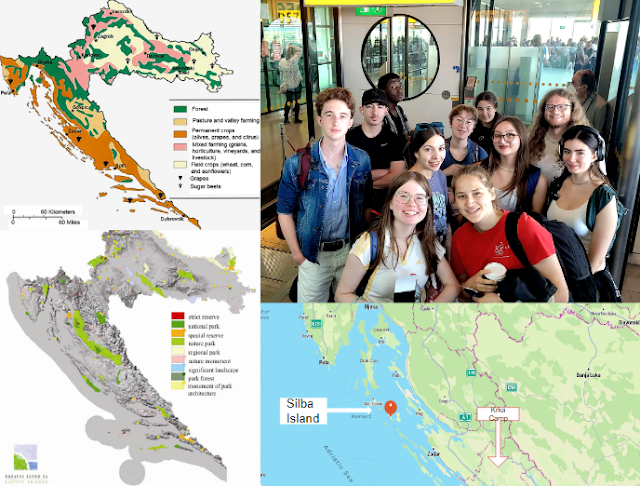 Students and maps of Croatia, Vegetative cover and land use.