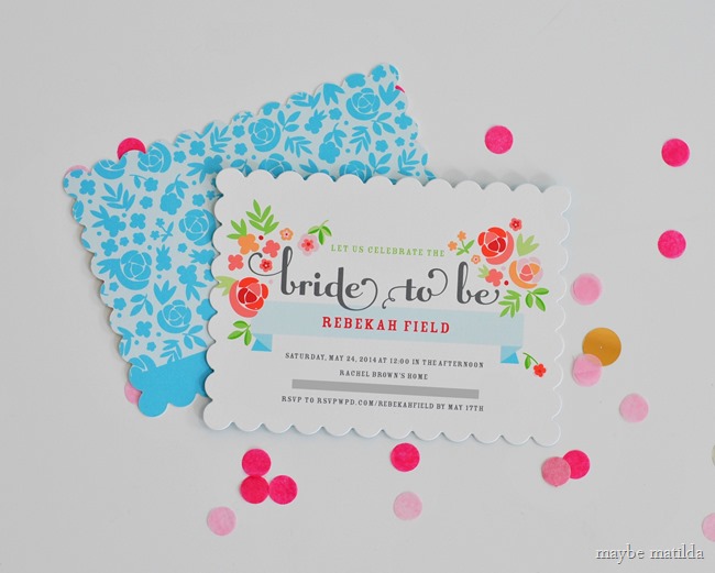 Floral bridal shower invites