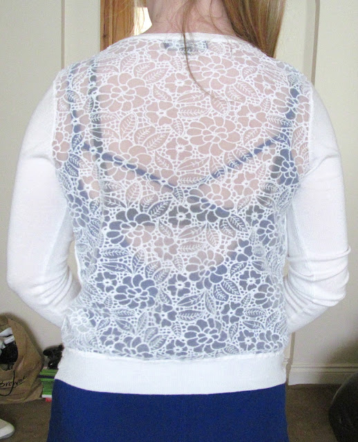 white floral pattern cardigan