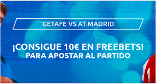 Mondobets promocion 10€ gratis para el Getafe vs Atletico 11 a 14 julio 2020