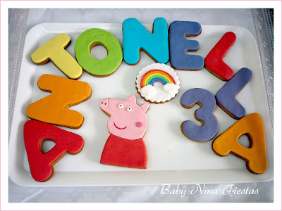 Mesa dulce peppa pig arco iris