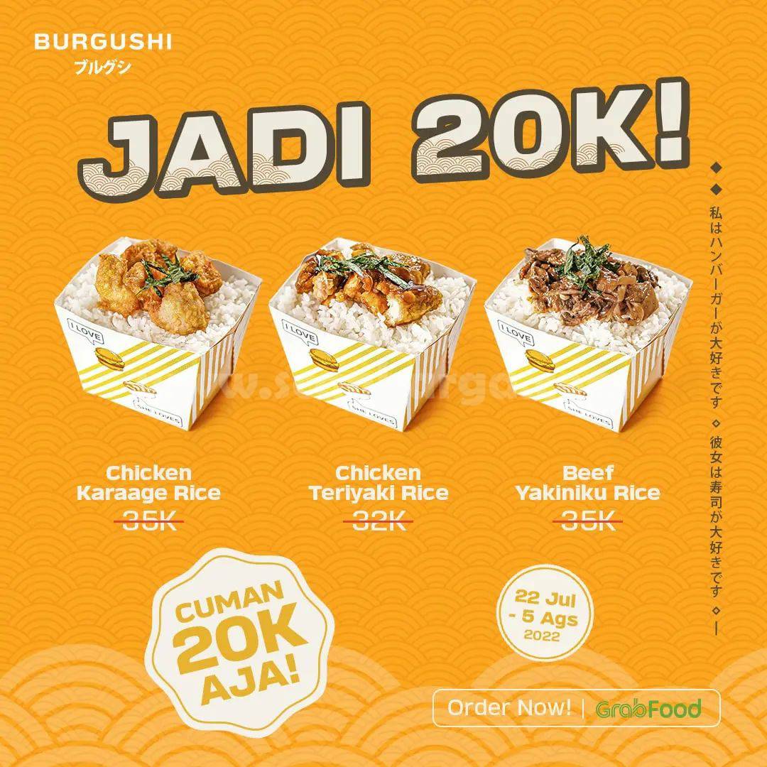 Promo BURGUSHI NEW Rice Box Burgushi cuma Rp 20.000