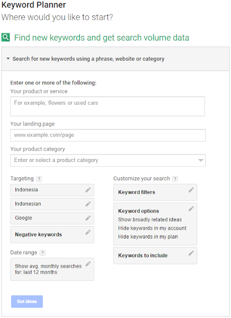 google adwords keyword planner