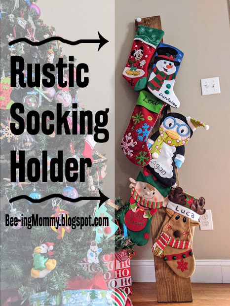 stocking holder, DIY stocking holder, farmhouse stocking holder, homemade stocking holder, rustic stocking holder, easy stocking holder, Christmas decor, farmhouse Christmas, rustic Christmas