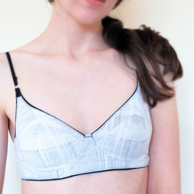 Grey Cotton Bra Wearable Toile front on image