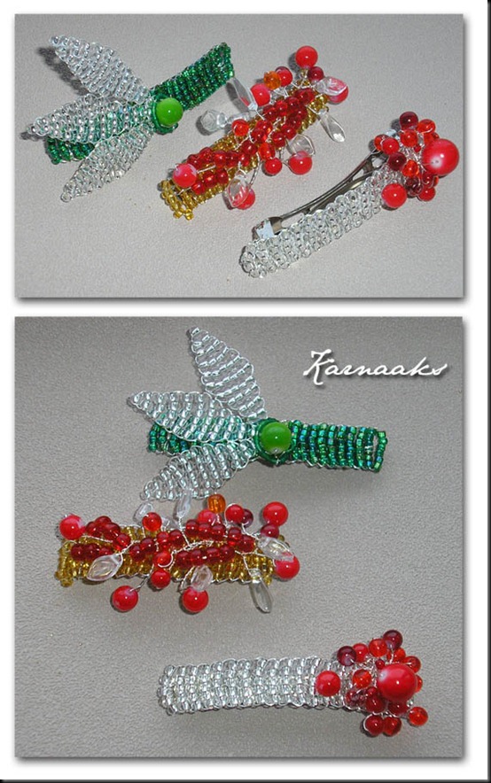 beaded hairclips