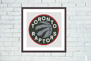 Toronto Raptors digital cross stitch - Tango Stitch