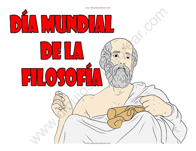 Día Mundial de la Filosofía dibujo a color y para colorear