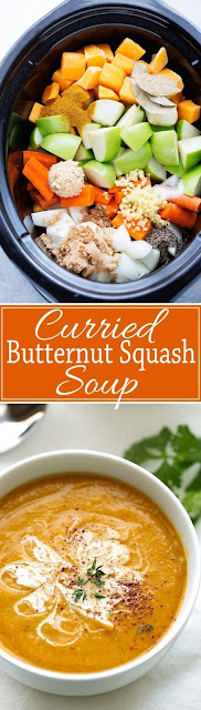 CURRIED BUTTERNUT SQUASH SOUP (SLOW COOKER