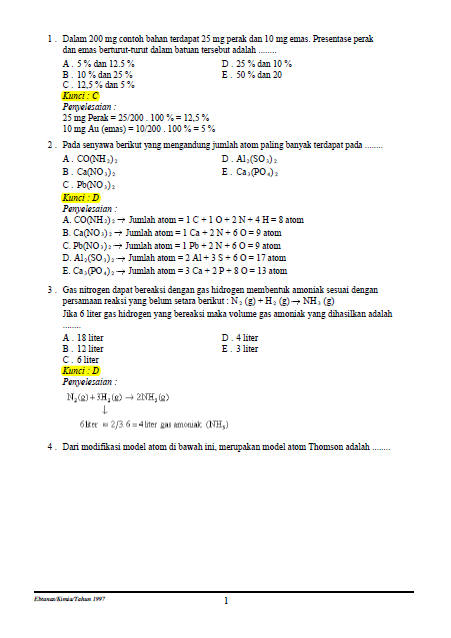 Soal essay dan pembahasan tentang ikatan kimia. pay to 