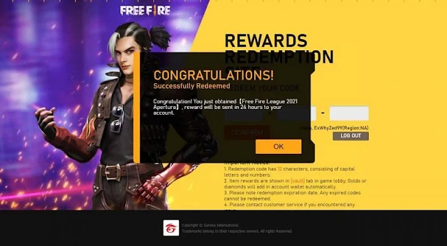 Latest Free Fire Redeem Codes 2021