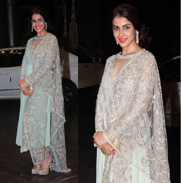 Genelia D’Souza in Pastel Blue Anarkali Suit