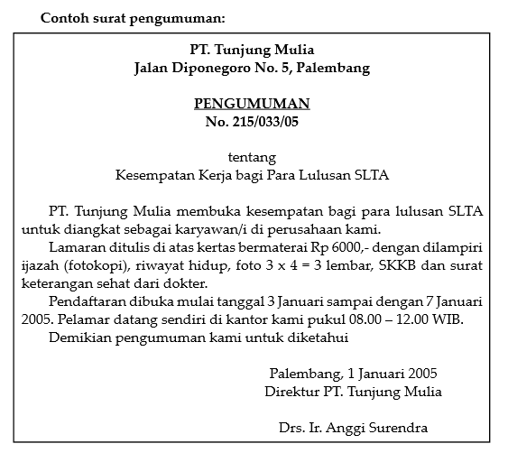 Model-Model Surat Berisi Perintah Kerja - Contoh Oliv