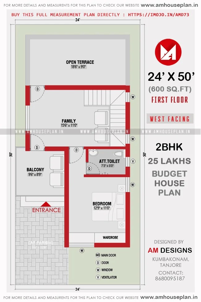 24 x 50 Perfect house plan for village style 2022