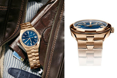 nouvelles Copie montres Vacheron Constantin Overseas à remontage automatique à cadran bleu en or rose