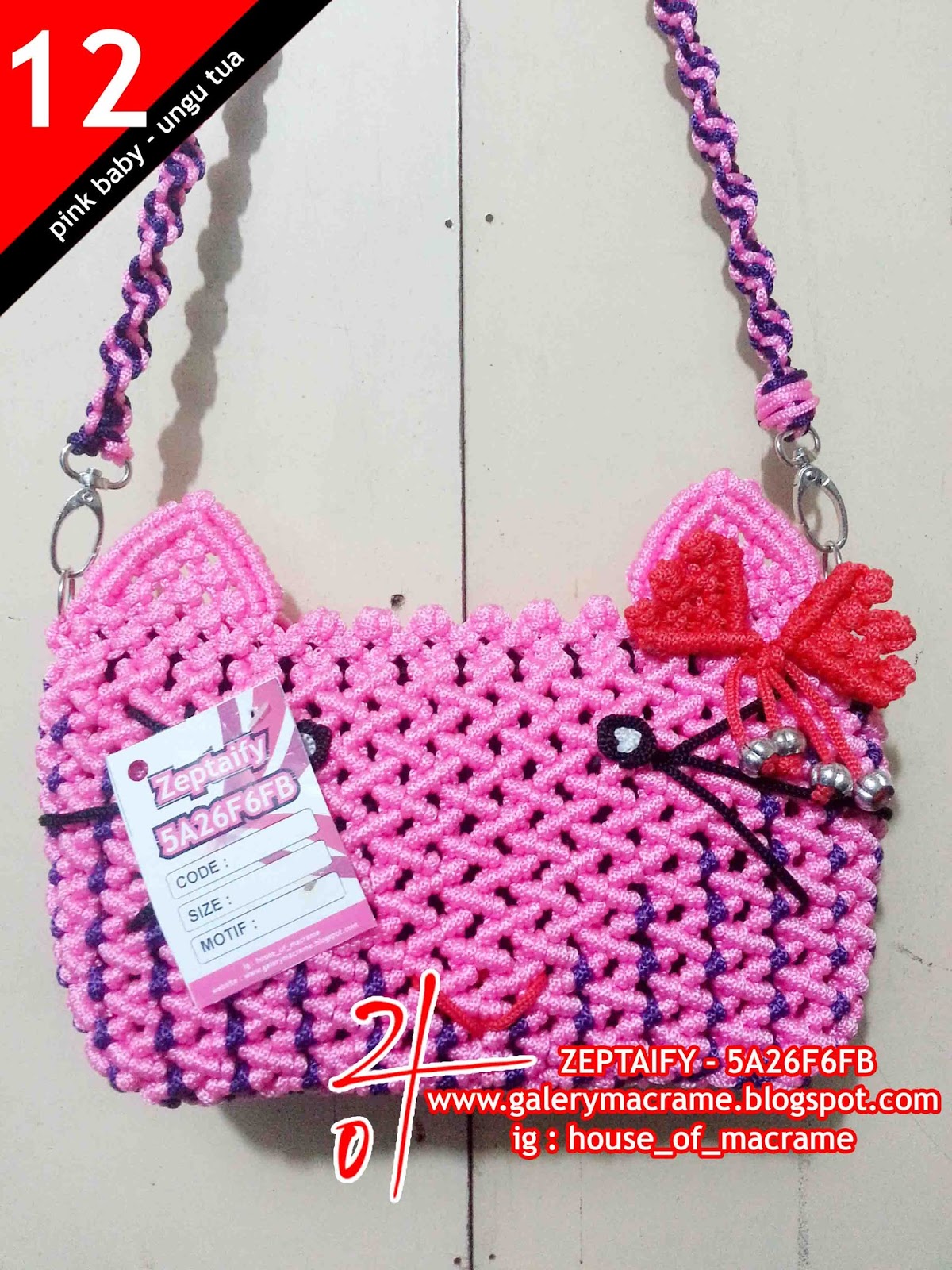  Tas  Tali  Kur  Motif Hello  Kitty  Dengan Kuping ZA Galery 