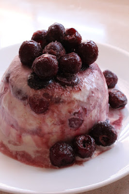 Mini Ice-Cream Domes with Cherries from Bake Chocolate Cake