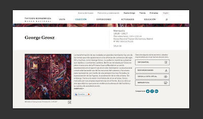 Imag. 03.  labrujulazularte 2020/06/22 Página de acceso a la obra de George Grosz en la web del Museo