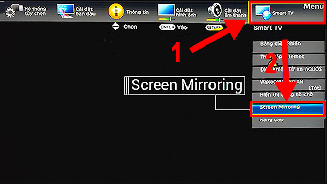 Chọn tính năng Screen Mirroring để kết nối