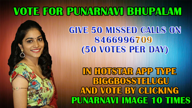 Vote for Punarnavi | BIGG BOSS Season 3 Telugu | BIGG BOSS