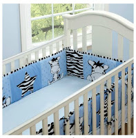 Baby boom i luv zebra bumper : Baby Boom I Luv Zebra Crib Bumper, Blue Pictures