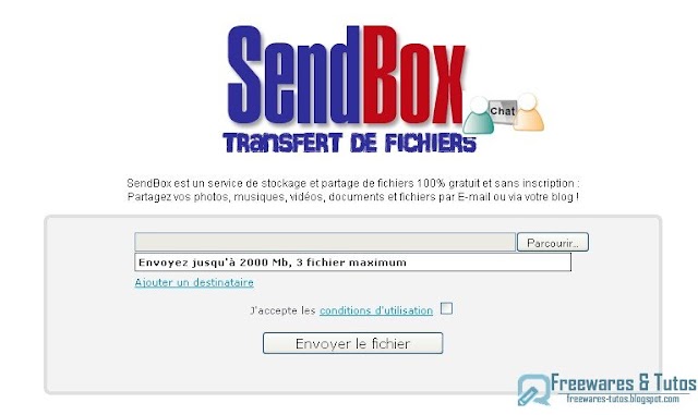 SendBox facilite l'envoi de gros fichiers