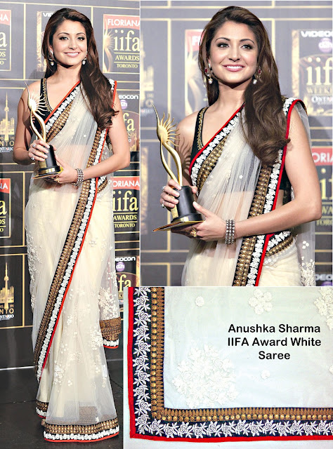 Anushka Sharma In Off White Saree At IIFA Awards