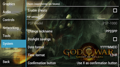 Setting God Of War : Ghost Of Sparta PSP No lag
