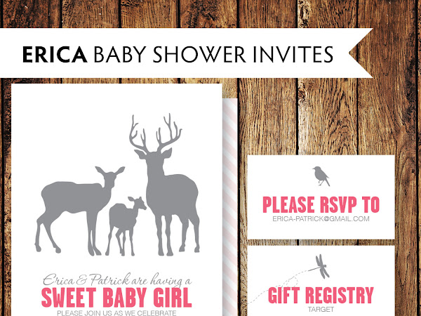 Deer Family Baby Shower Invitations