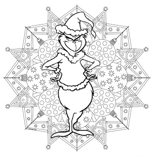 Grinch Mandala coloring pages